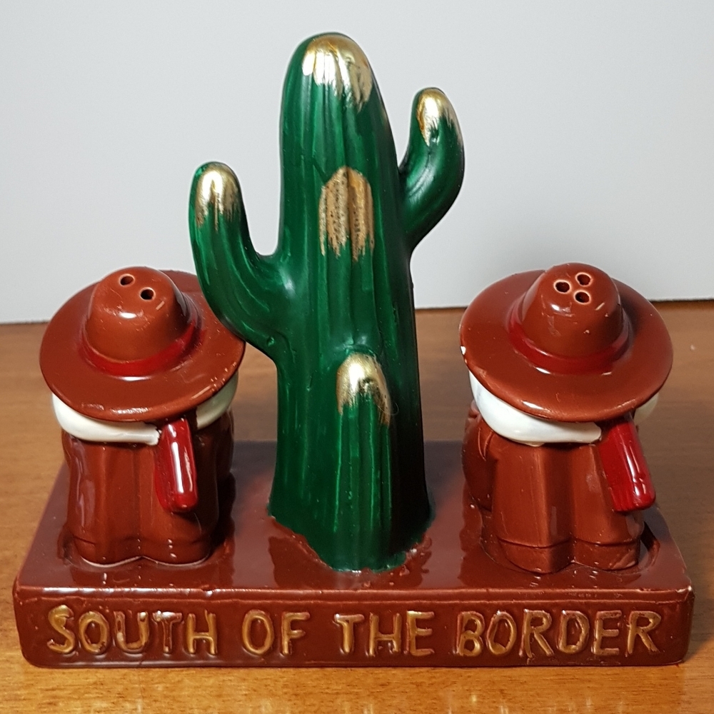 Siesta Men With Cactus Salt & Pepper Shakers